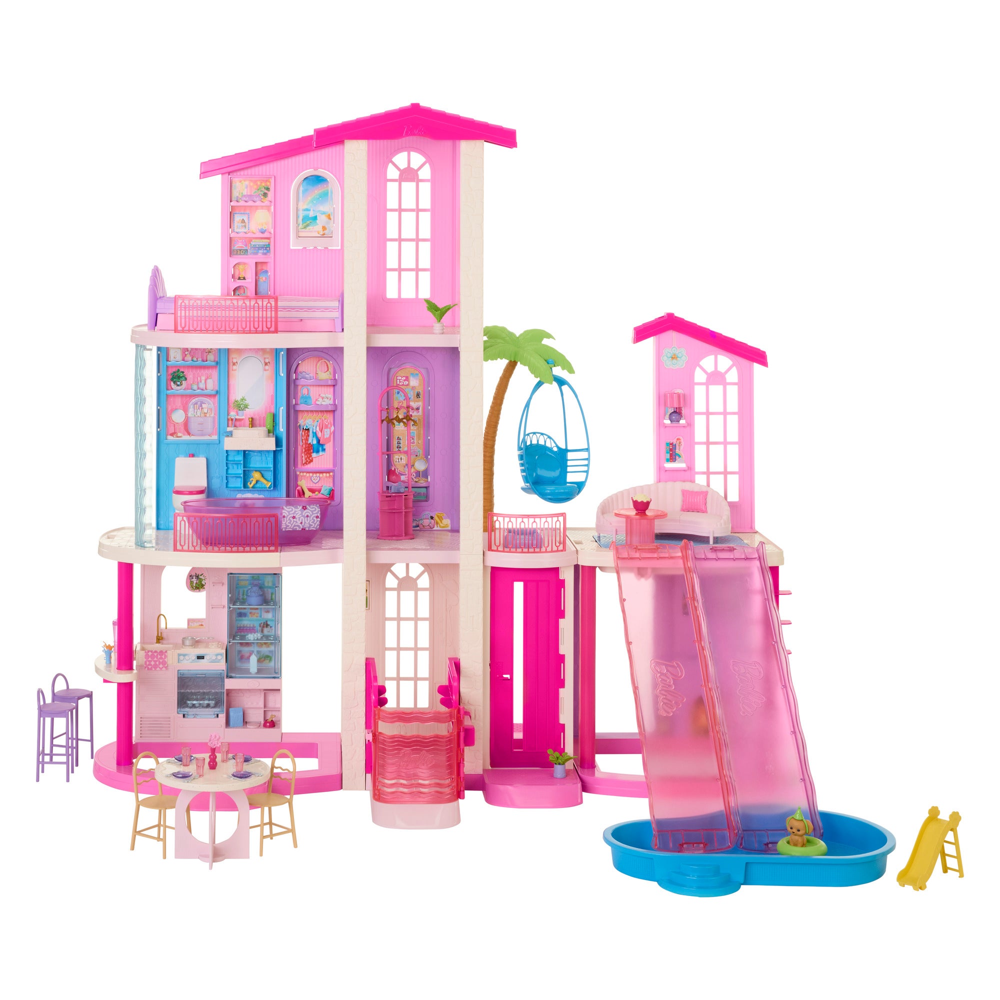 Barbie Dreamhouse med 2 hus, pooler och rutschkanor