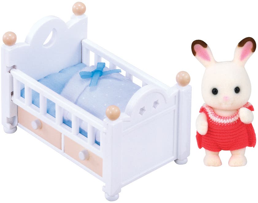 Sylvanian Families - Set med bebis Chokladkanin (Spjälsäng)