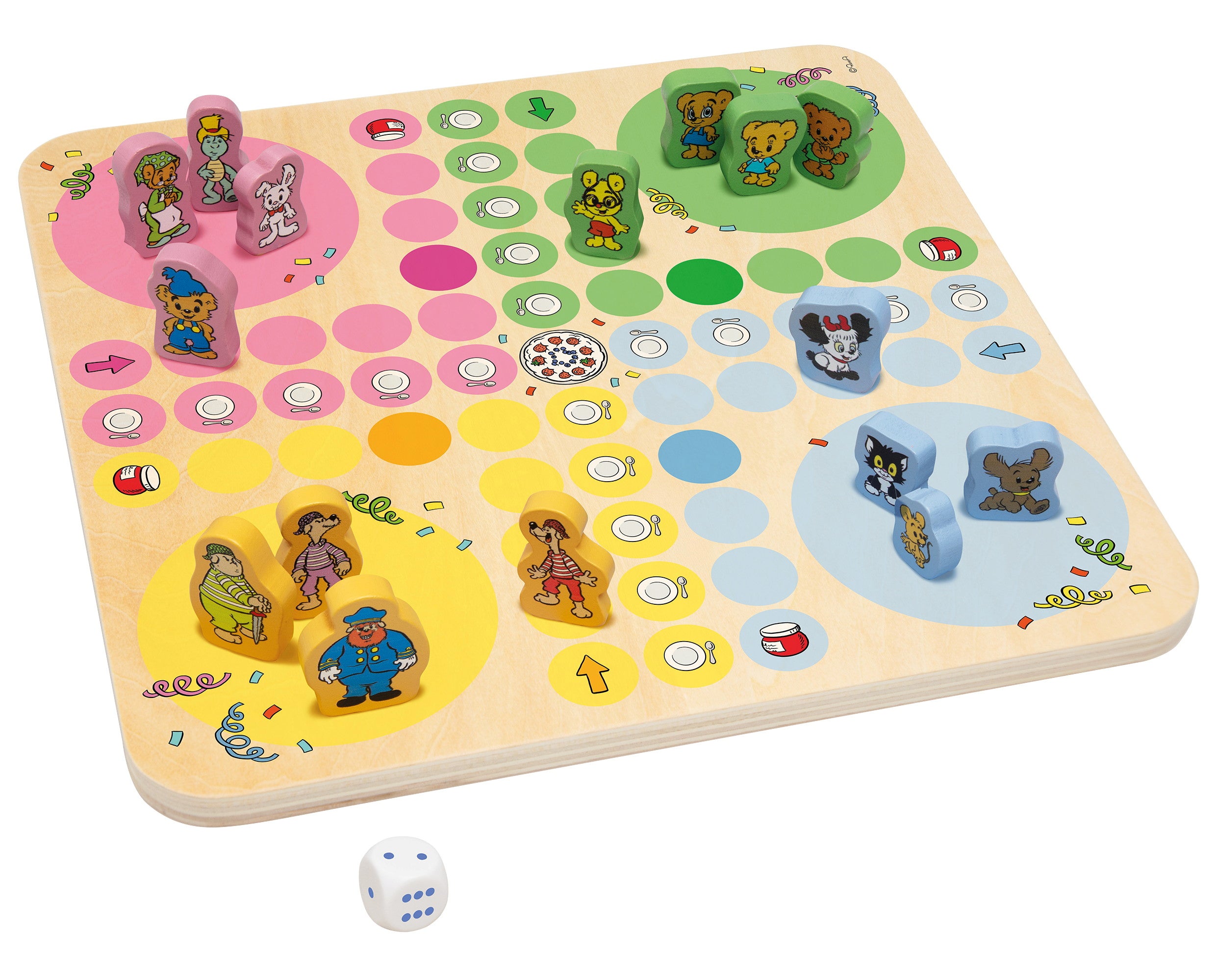 Bamse Fia-spel med träbrickor