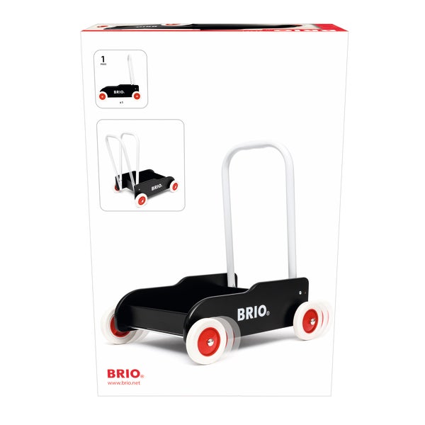 BRIO Lära-Gå-Vagn svart – Gåvagn med justerbart handtag och broms från 1 år