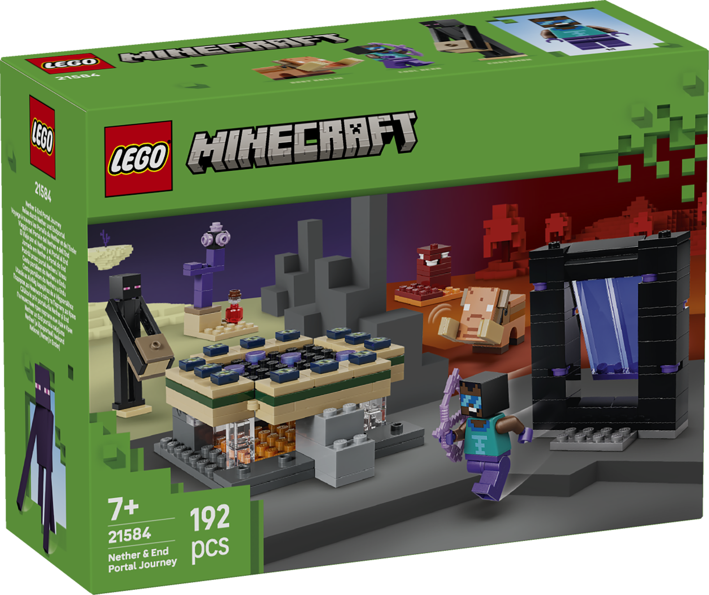 LEGO® Minecraft® Resa med Nether- och End-portal Leksak för spelare 21584