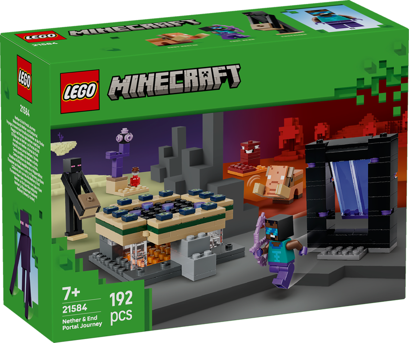 LEGO® Minecraft® Resa med Nether- och End-portal Leksak för spelare 21584