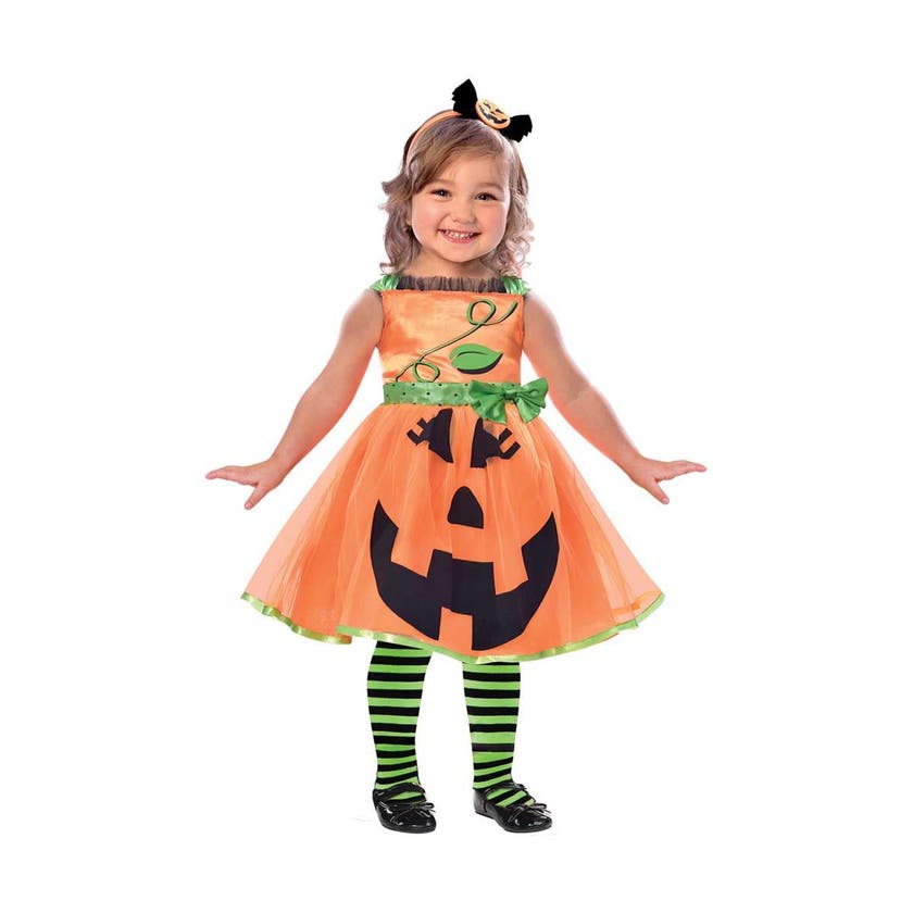 Halloween, Pumpkin Dress And Headband 110 Cm