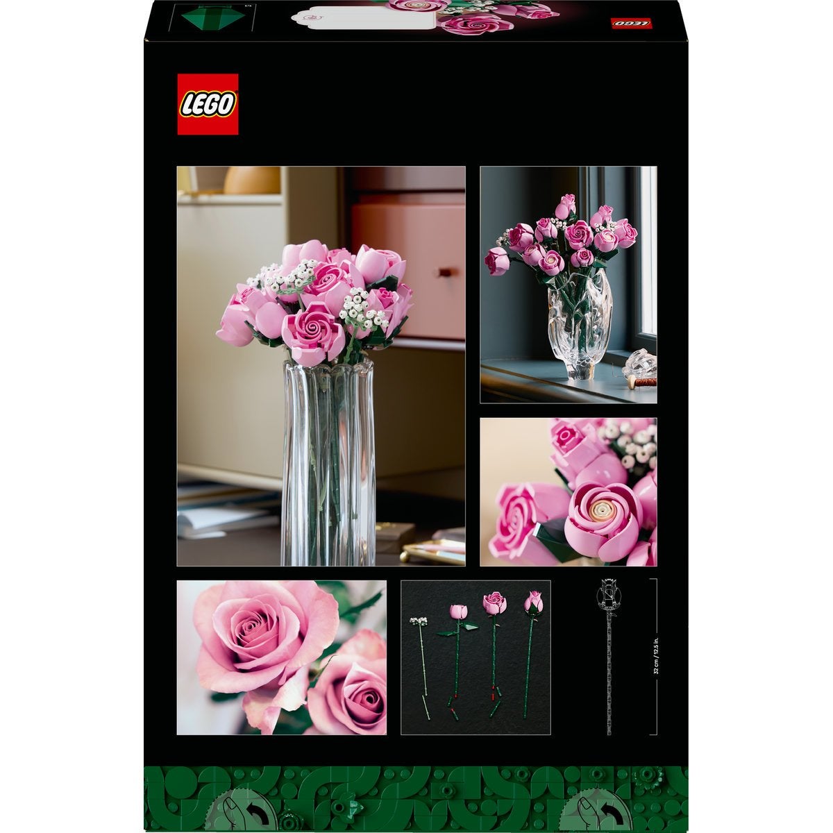LEGO® Botanicals Bukett med rosa rosor, Dekorativa blommor 10374