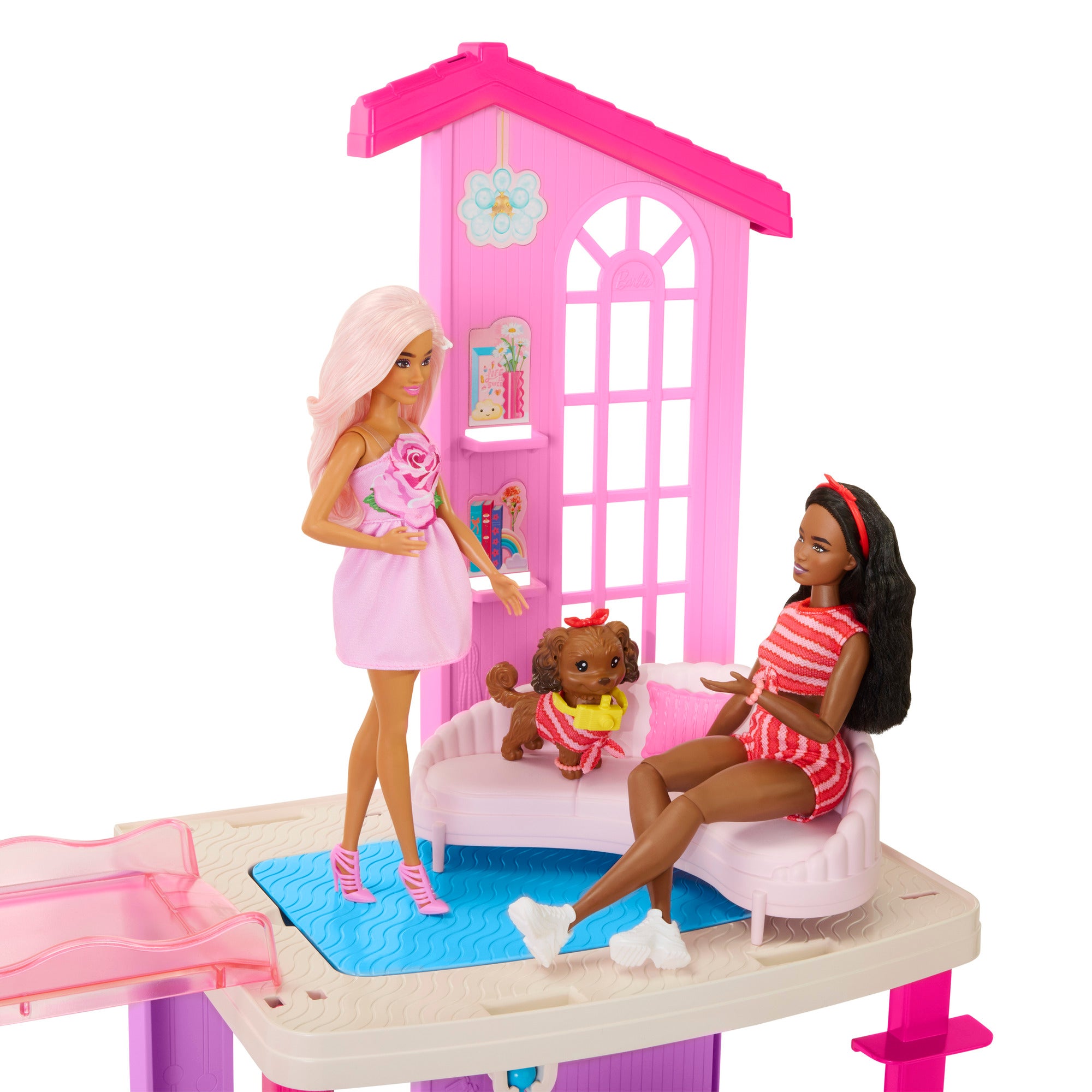 Barbie Dreamhouse med 2 hus, pooler och rutschkanor