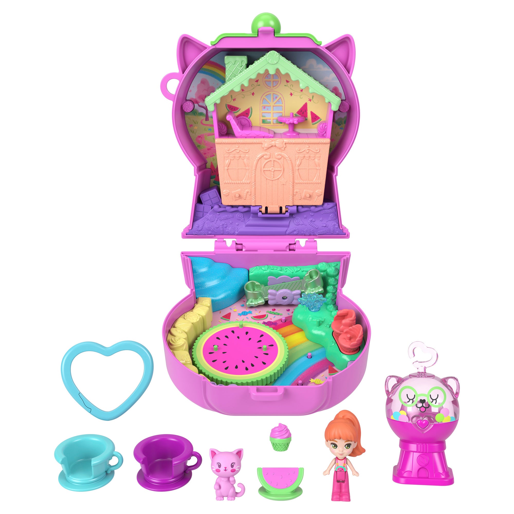 Polly Pocket Watermelon Gumball Kitty Compact