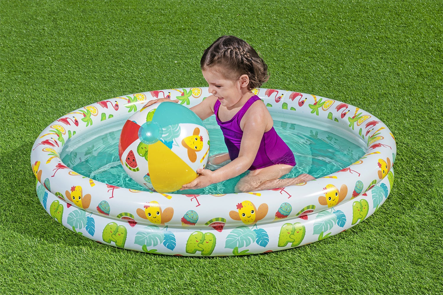 3-i-1 Set med Barnpool, Simring & Badboll Ø122 cm