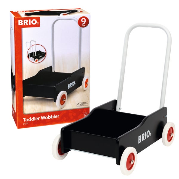 BRIO Lära-Gå-Vagn svart – Gåvagn med justerbart handtag och broms från 1 år