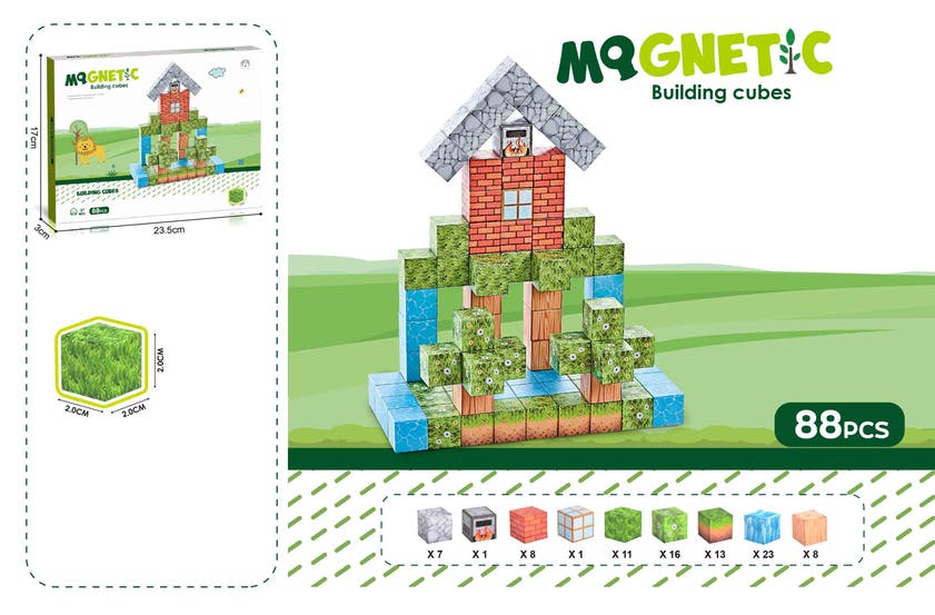 Mag&Play - Building cubes 2 cm 88 st