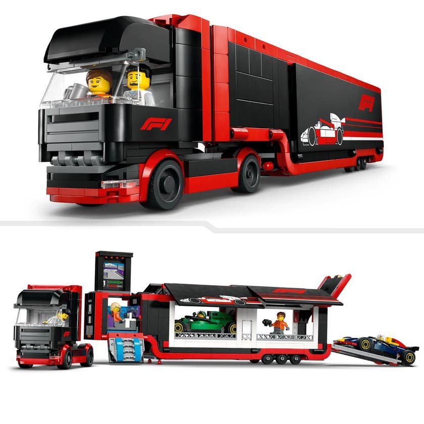 LEGO City Formula 1 60445, F1® lastbil med RB20 & AMR24 F1® bilar