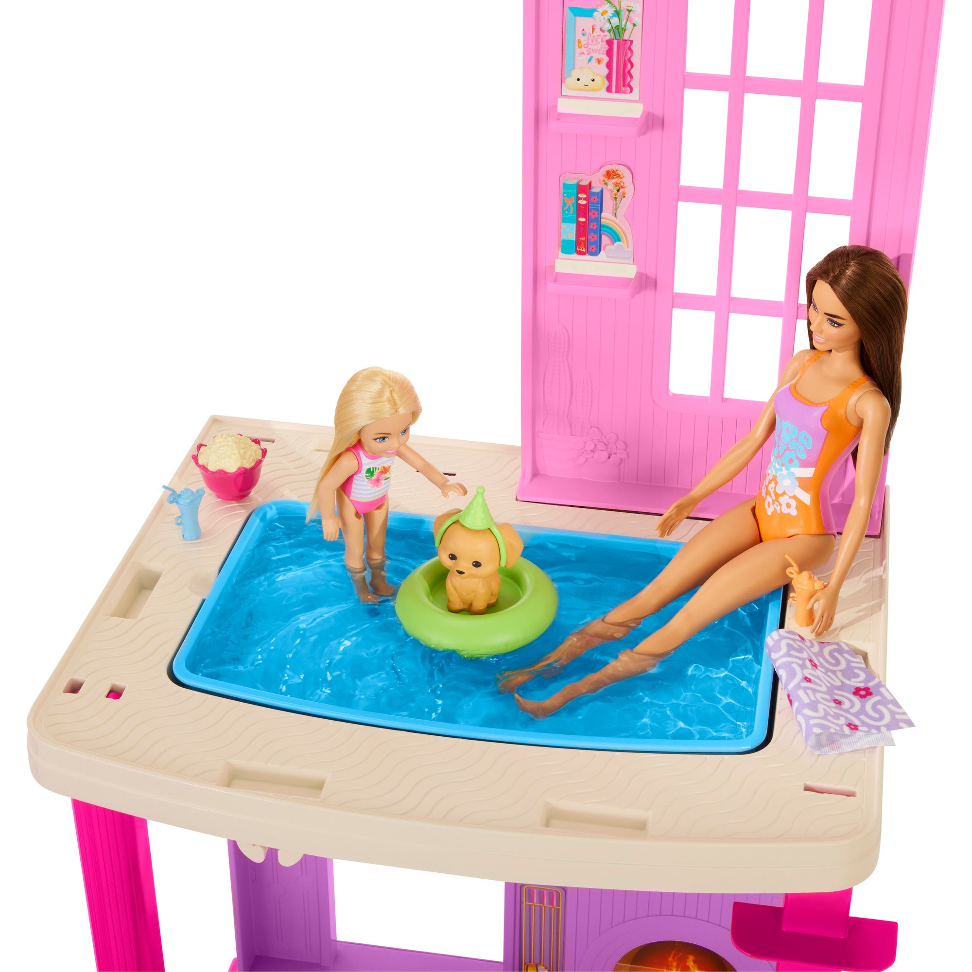 Barbie Dreamhouse med 2 hus, pooler och rutschkanor