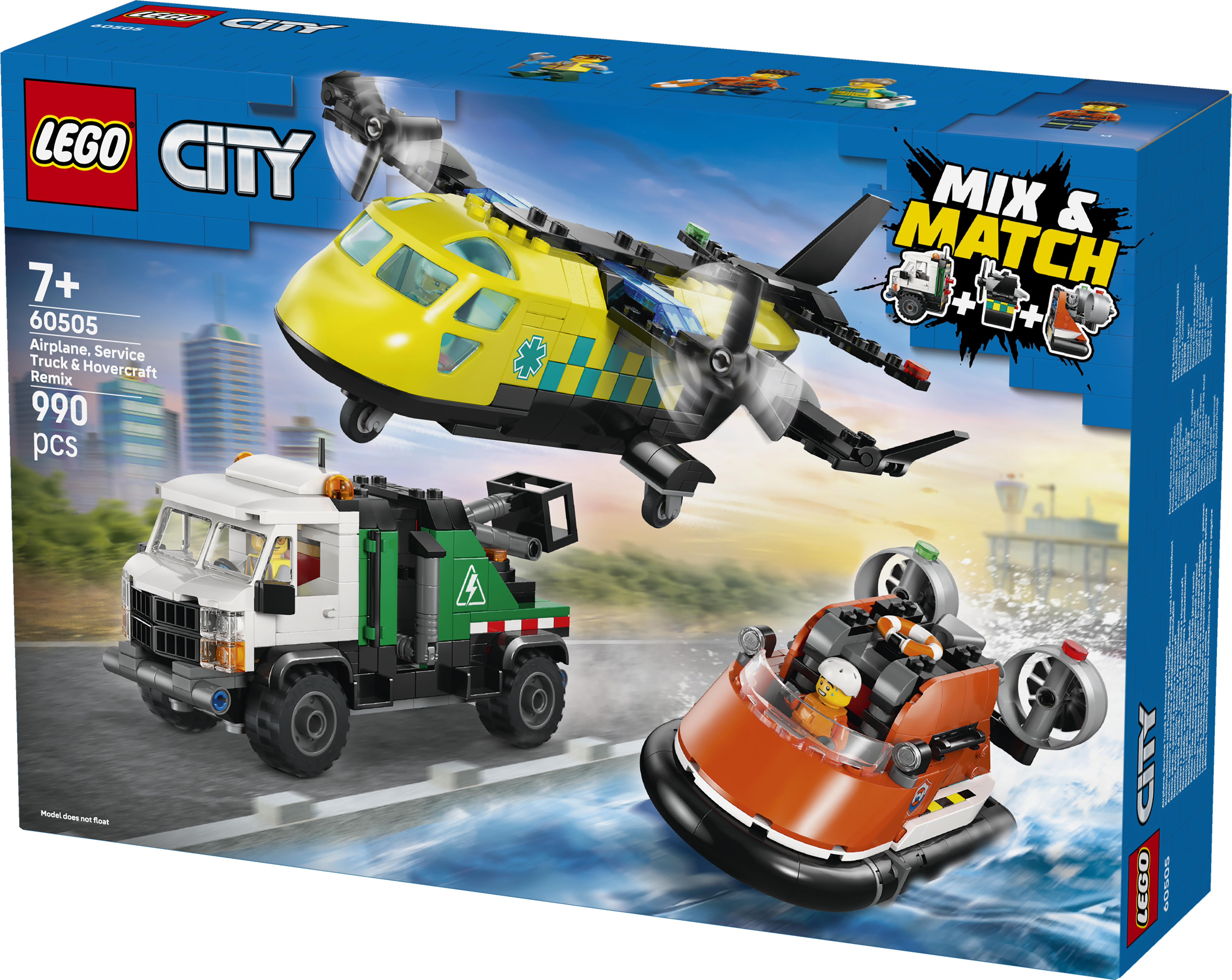 LEGO® City Flygplan, servicebil och svävare 60505