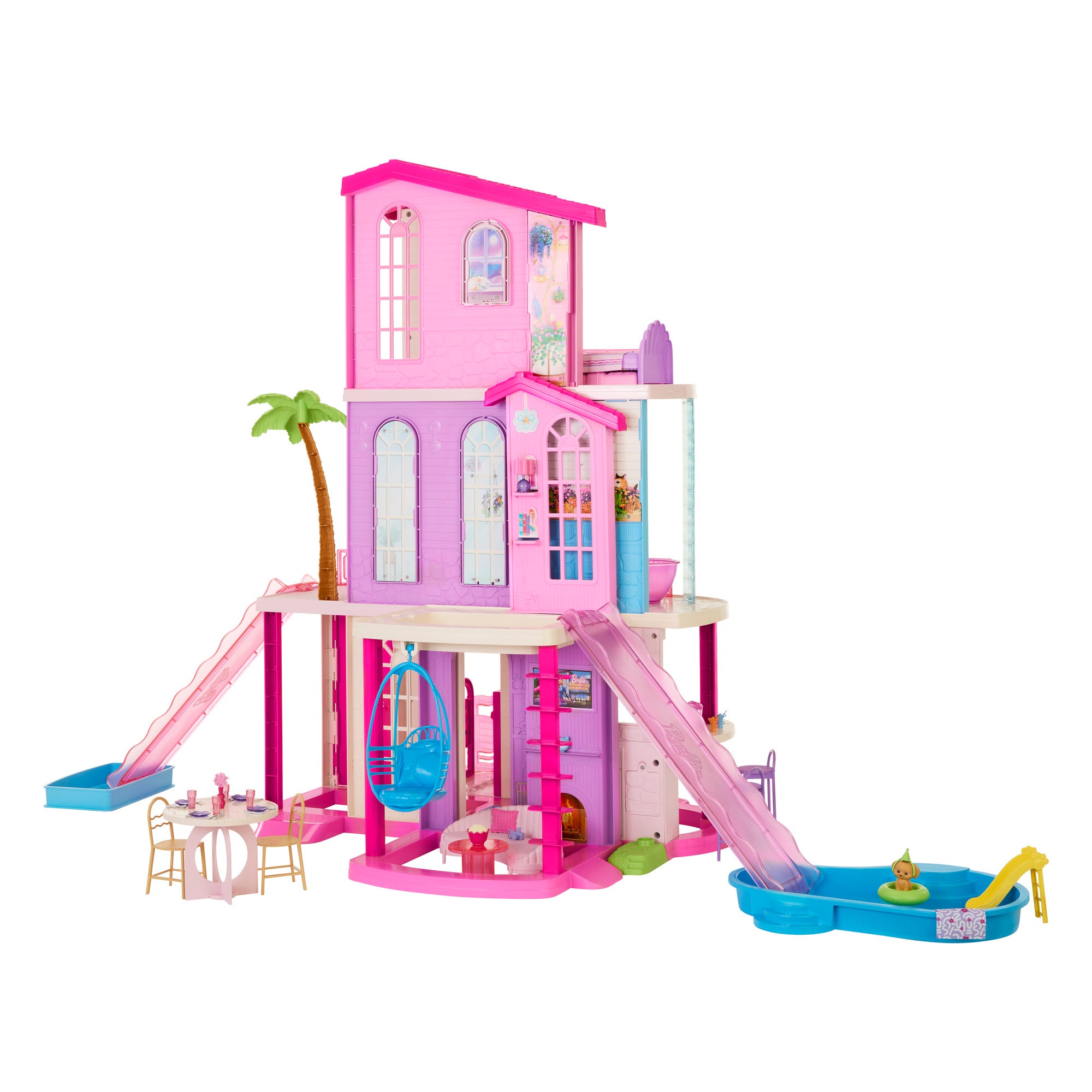 Barbie Dreamhouse med 2 hus, pooler och rutschkanor