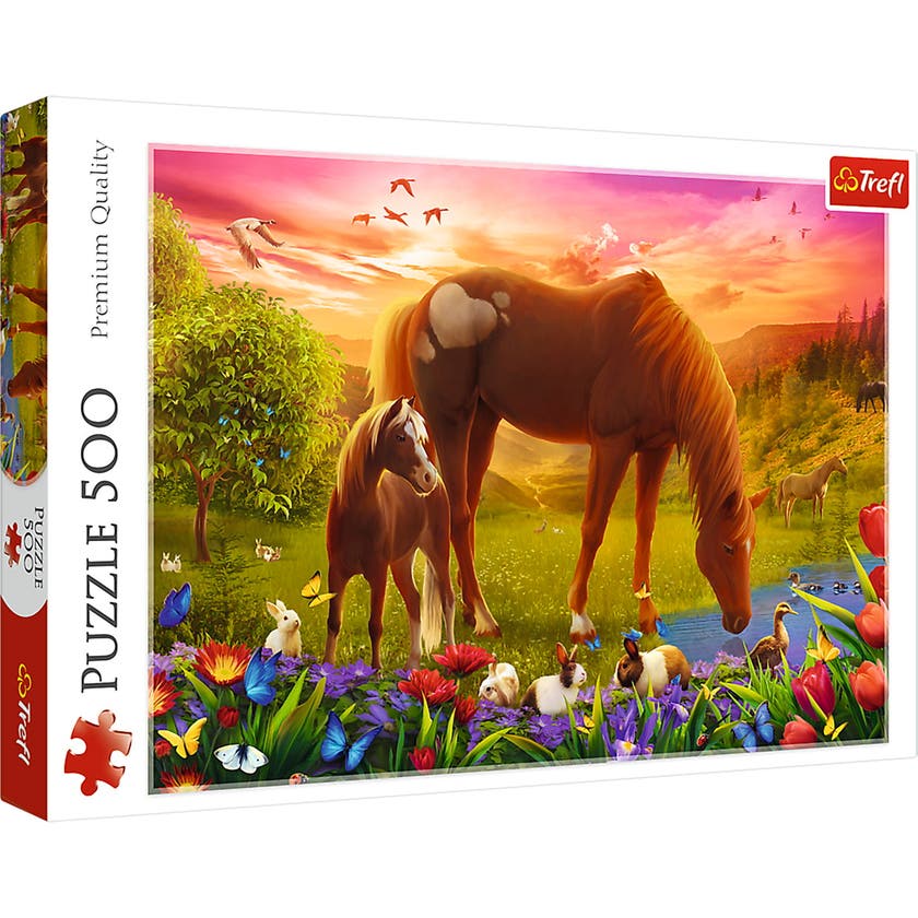 Trefl pussel Horses in the Meadow 500 delar