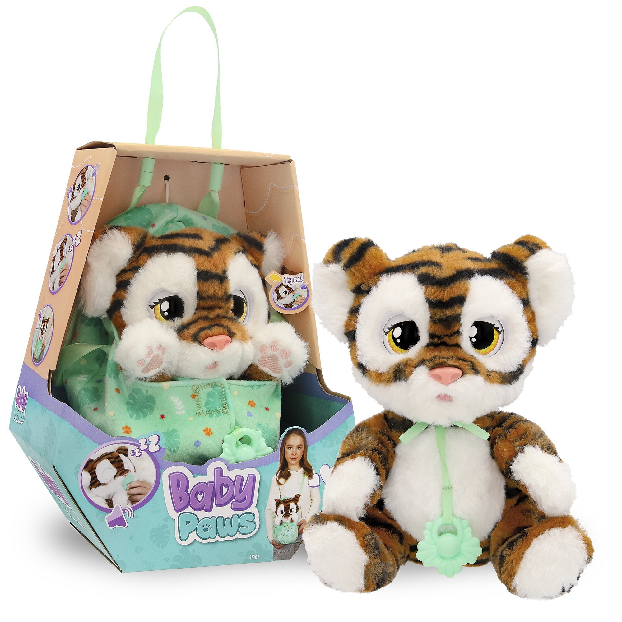 Baby Paws Tiger med snuttefilt och napp