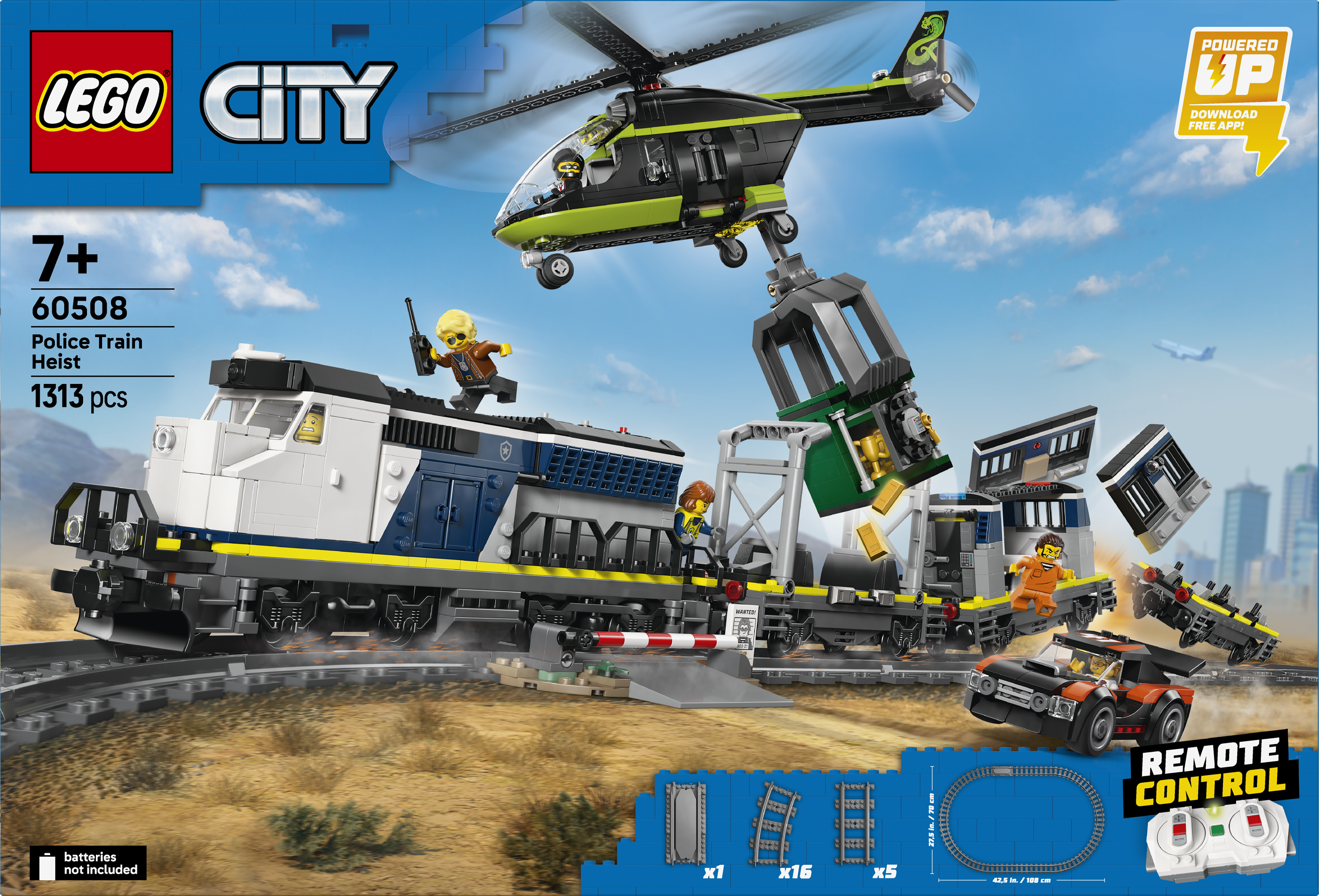 LEGO® City Polis – tågrån – Set med leksakståg 60508