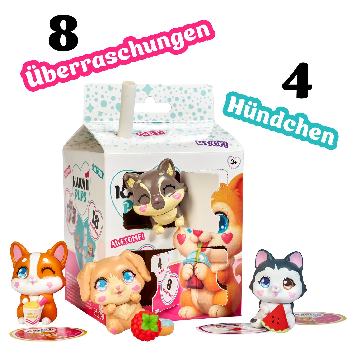 Kawaii Pups samlarfigurer 4-pack