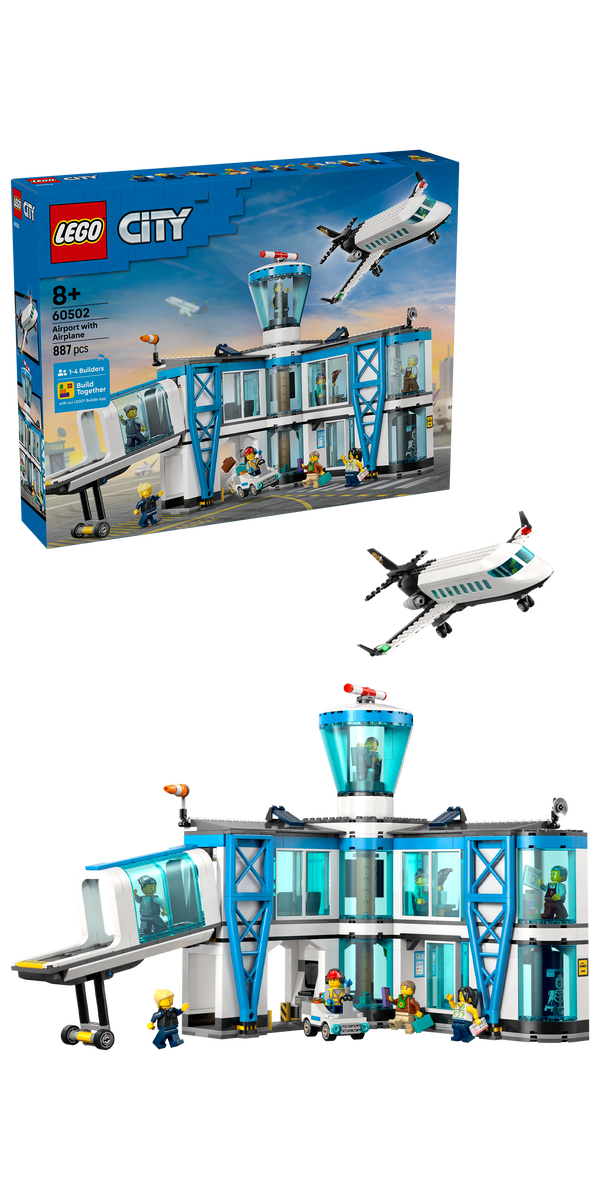LEGO® City Flygplats med flygplan – Lekset med flygplatsmodell – 60502