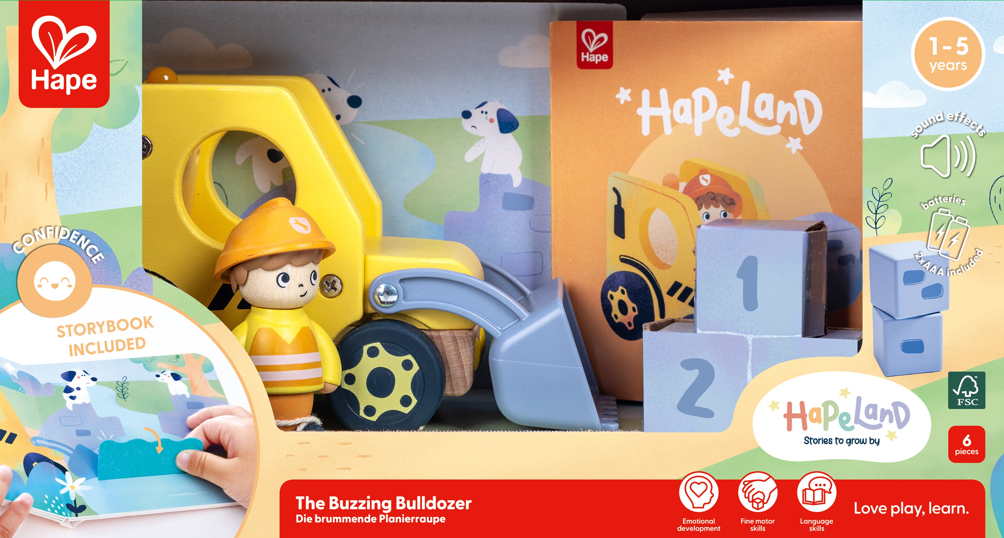 Hape Hapeland The Buzzing Bulldozer With Sound