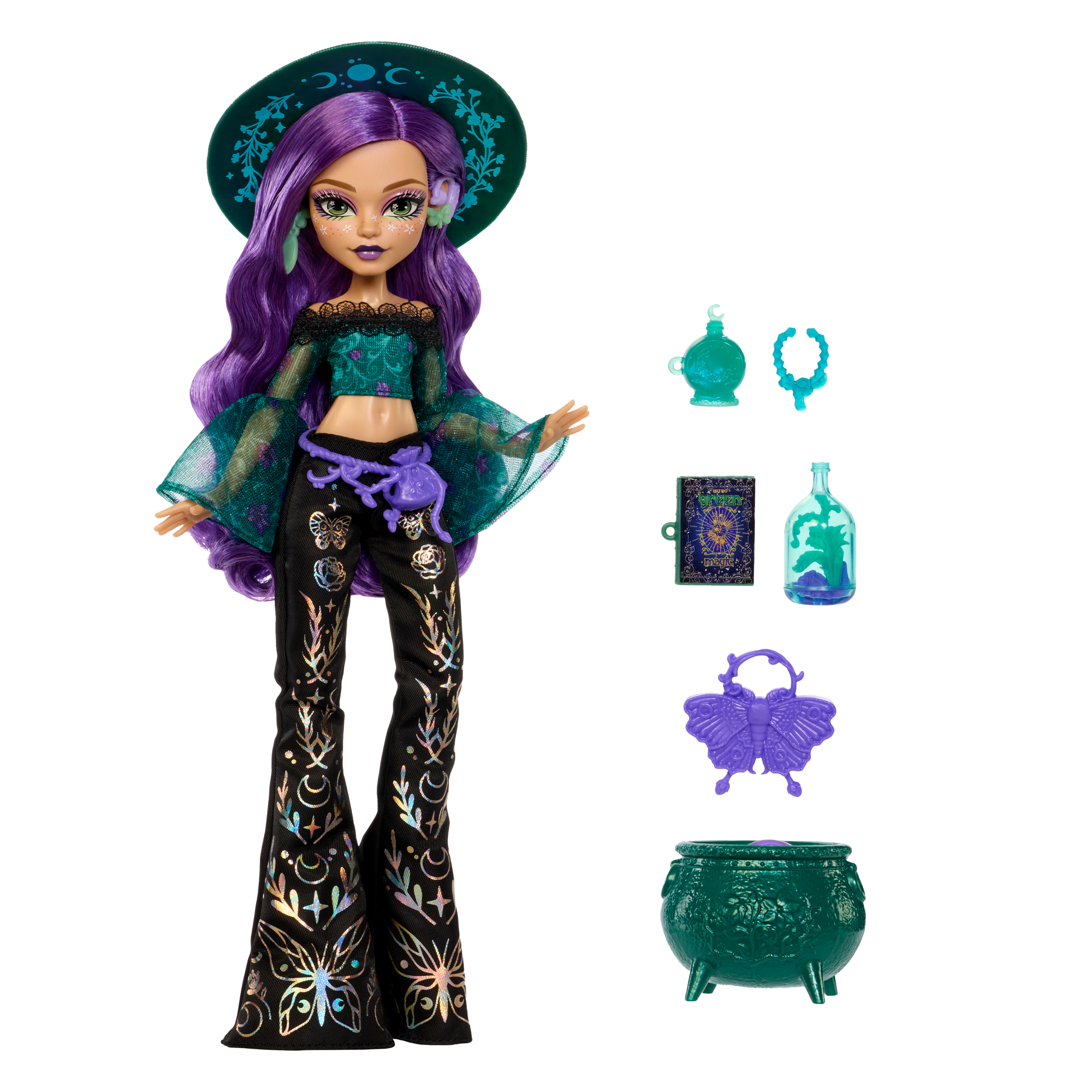Monster High Willow Thorne Naturhäxa-docka med tillbehör