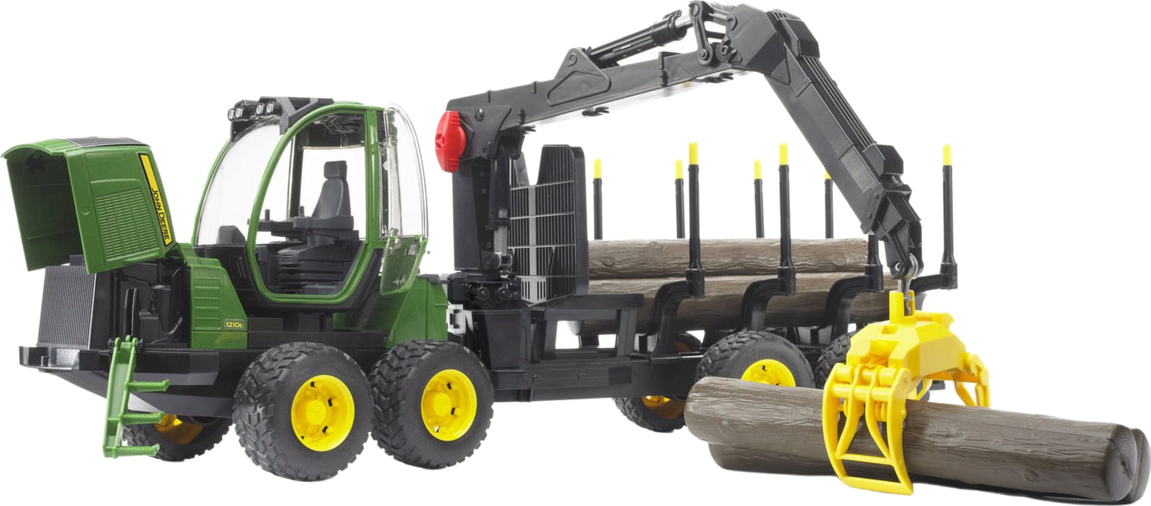 Bruder John Deere 1210E Skotare med timmerstockar
