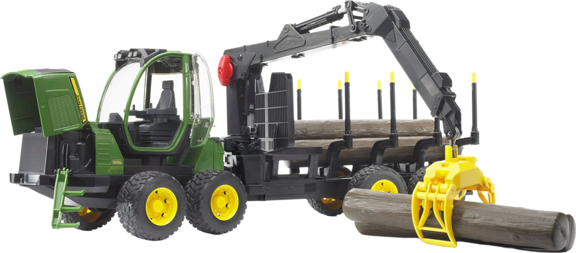 Bruder John Deere 1210E Skotare med timmerstockar