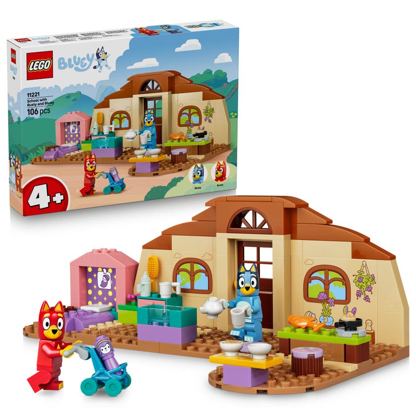 LEGO® Bluey Skolan med Rusty och Bluey Byggleksak 11221