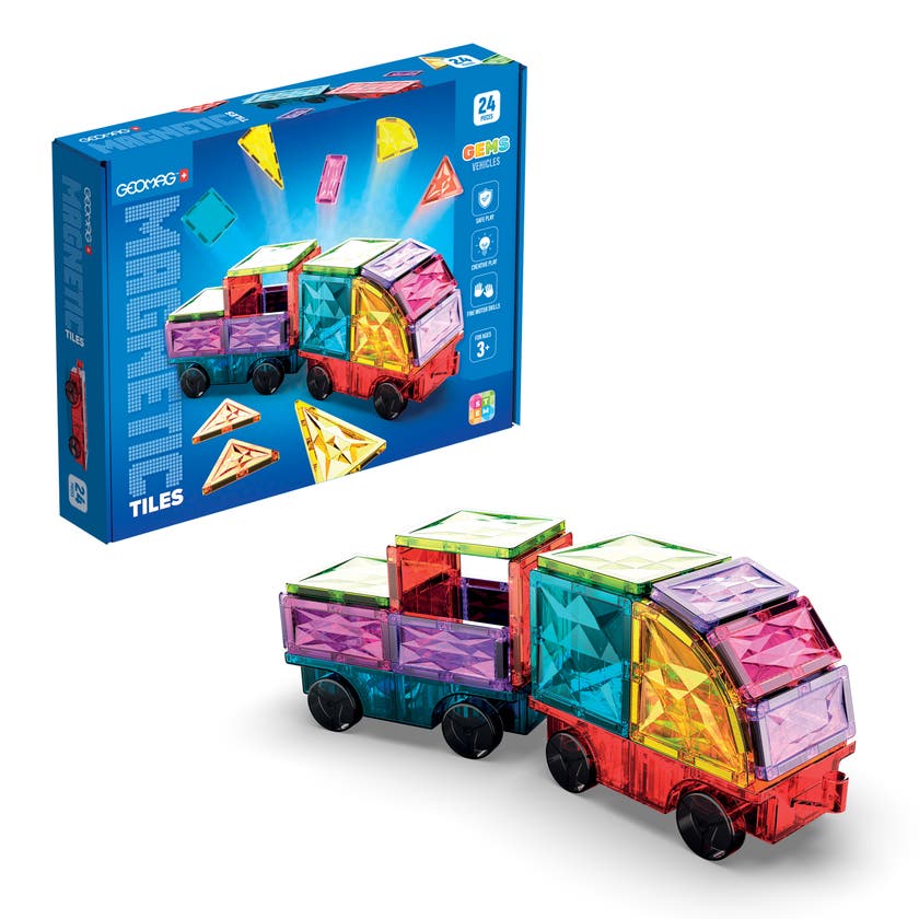 Geomag Magnetic Tiles Gems Vehciles