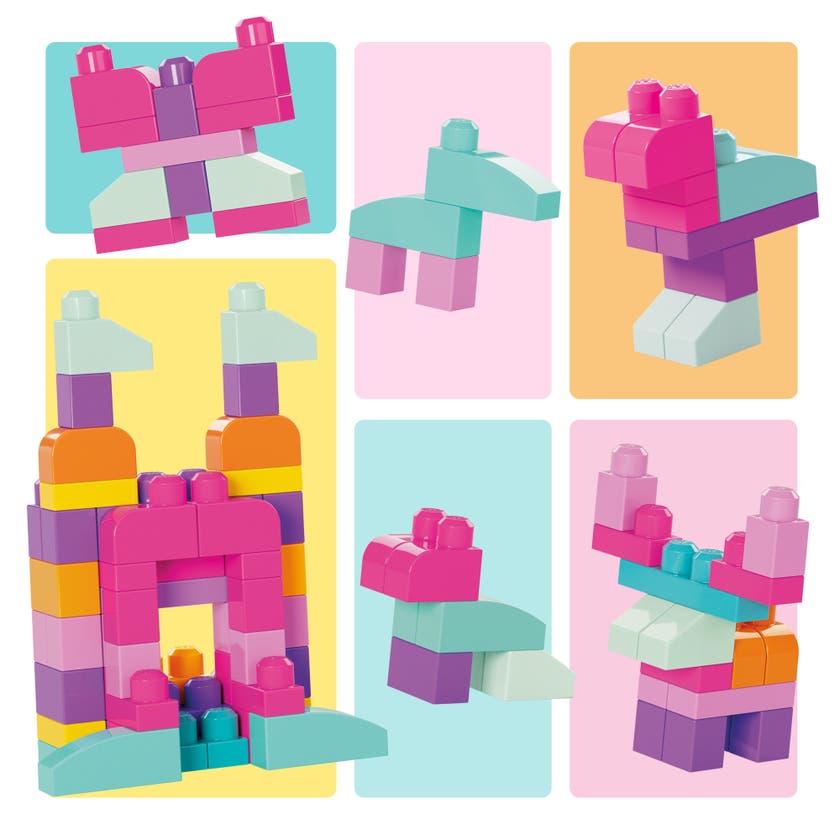 Mega Bloks Big Building Bag (60 klossar) - Pink