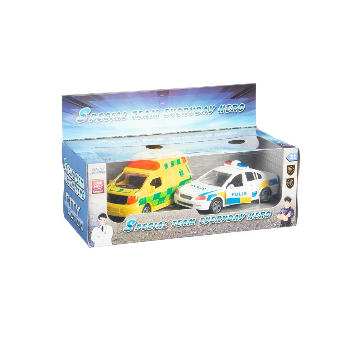 Special Team, Polis och Ambulans 2 pack med ljus o ljud SV