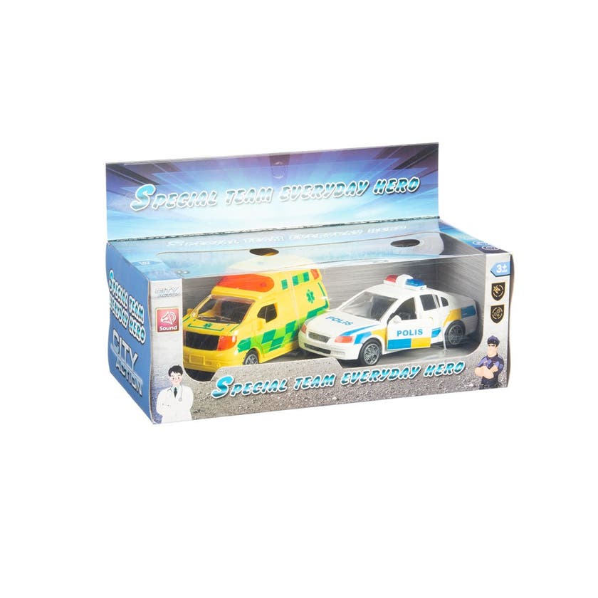 Special Team, Polis och Ambulans 2 pack med ljus o ljud SV