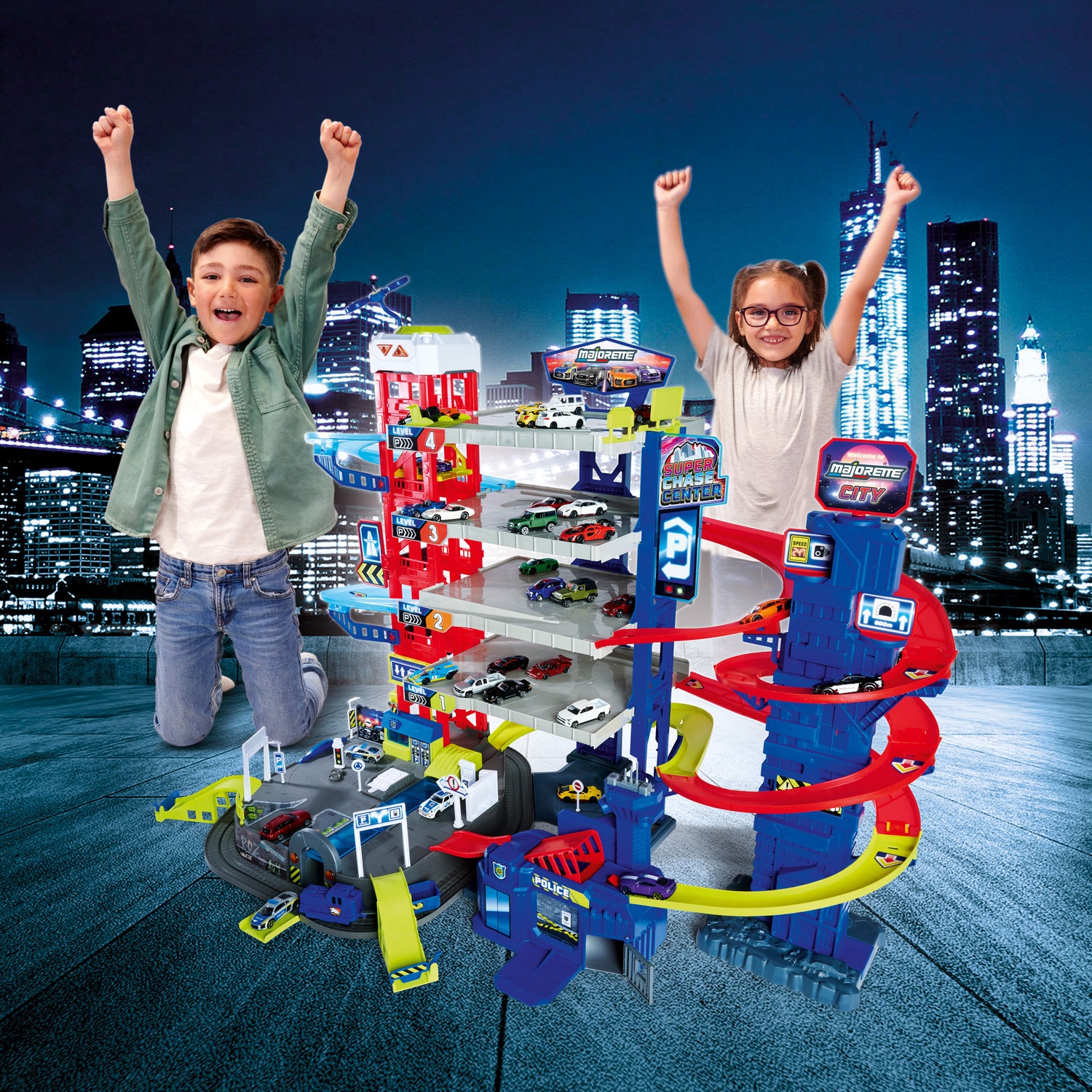 Majorette Majorette Super Chase Center Med 5 Bilar