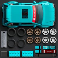 Mattel Brick Shop Speed Series Honda Custom '90 Civic EF