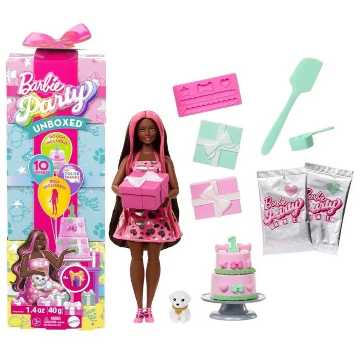 Barbie, Party Unboxed Svart Hår
