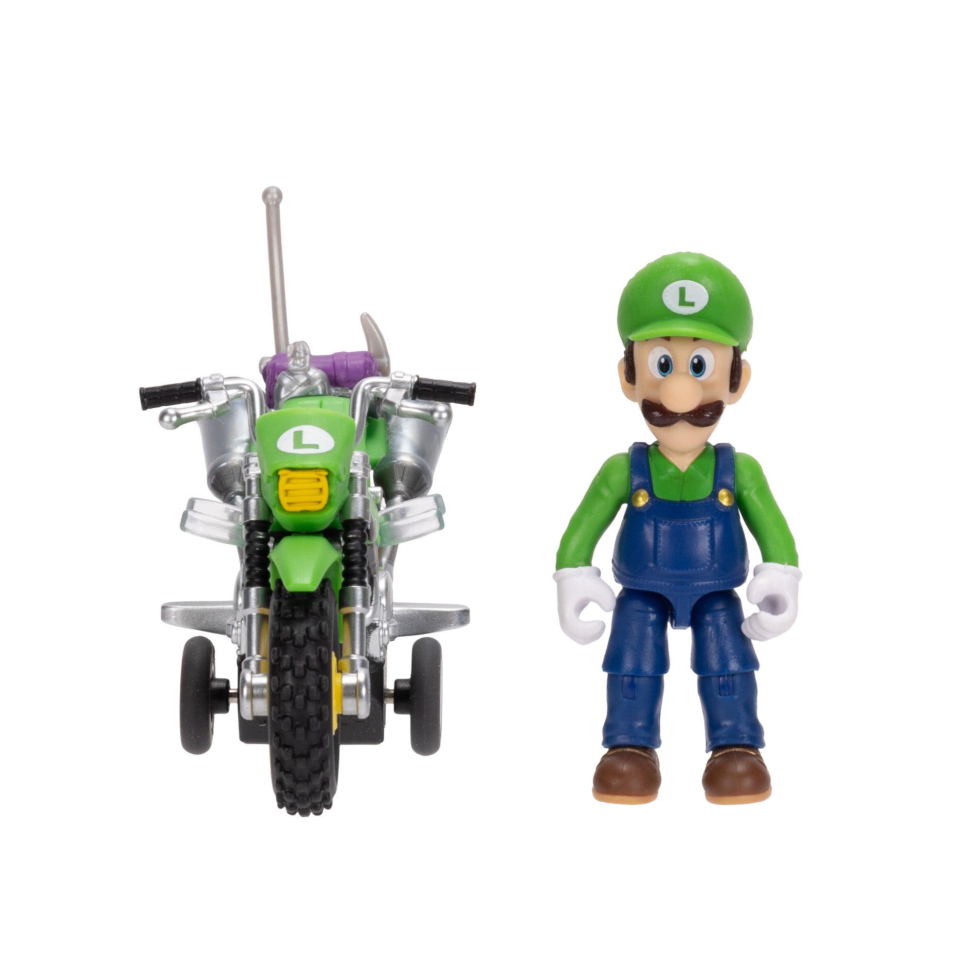 Super Mario Movie Luigi med motorcykel 2,5 tum