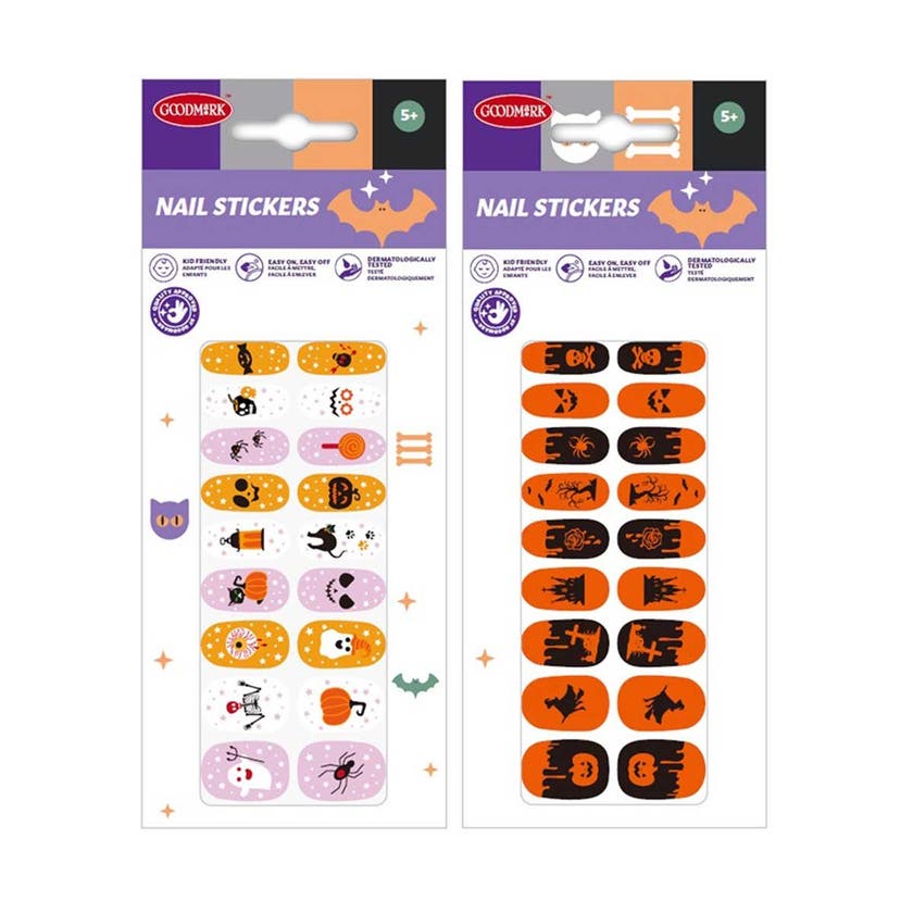 Halloween, Nail Stickers Halloween, Assortment Of 2 Different Ones