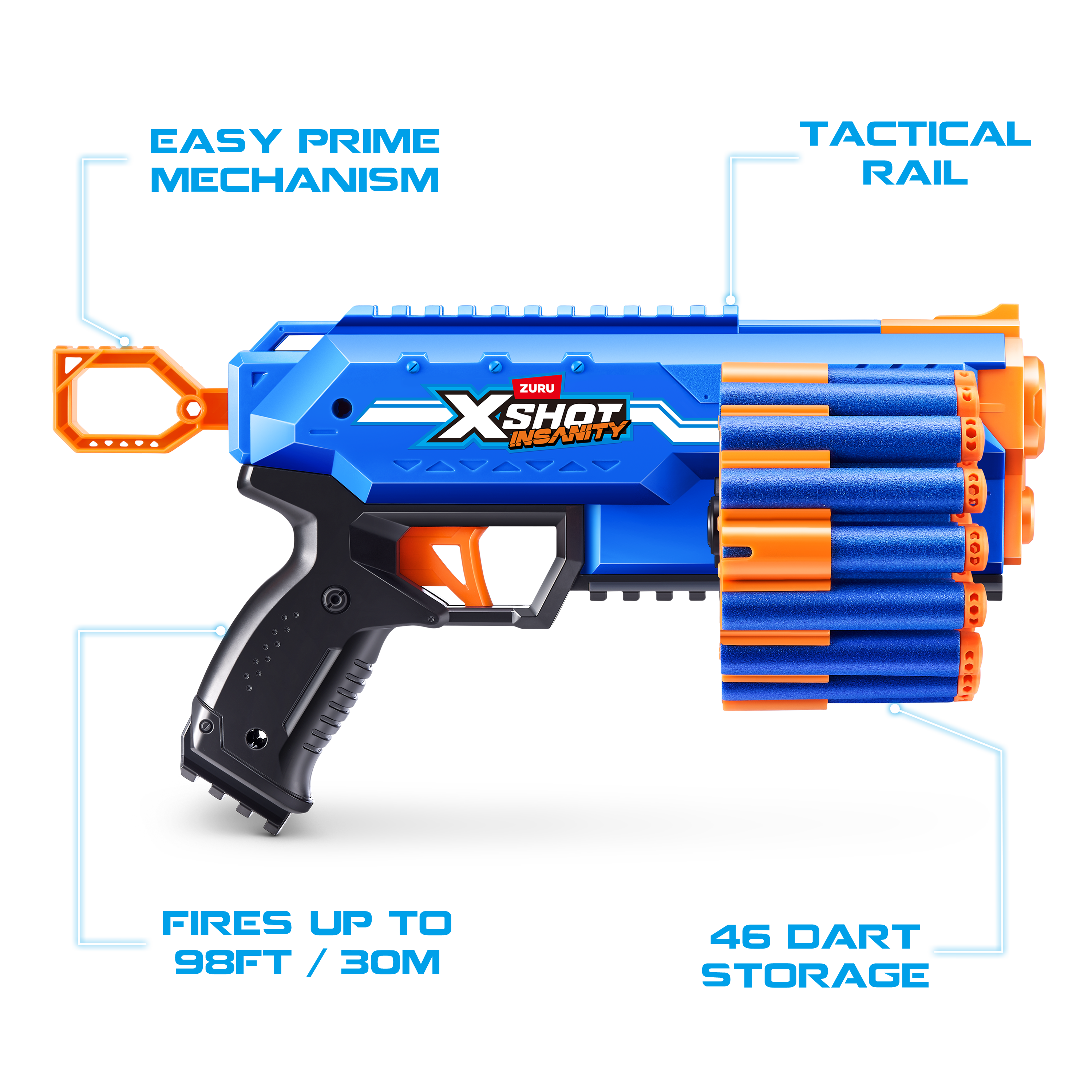 XSHOT Insanity Manic Blaster med 24 pilar