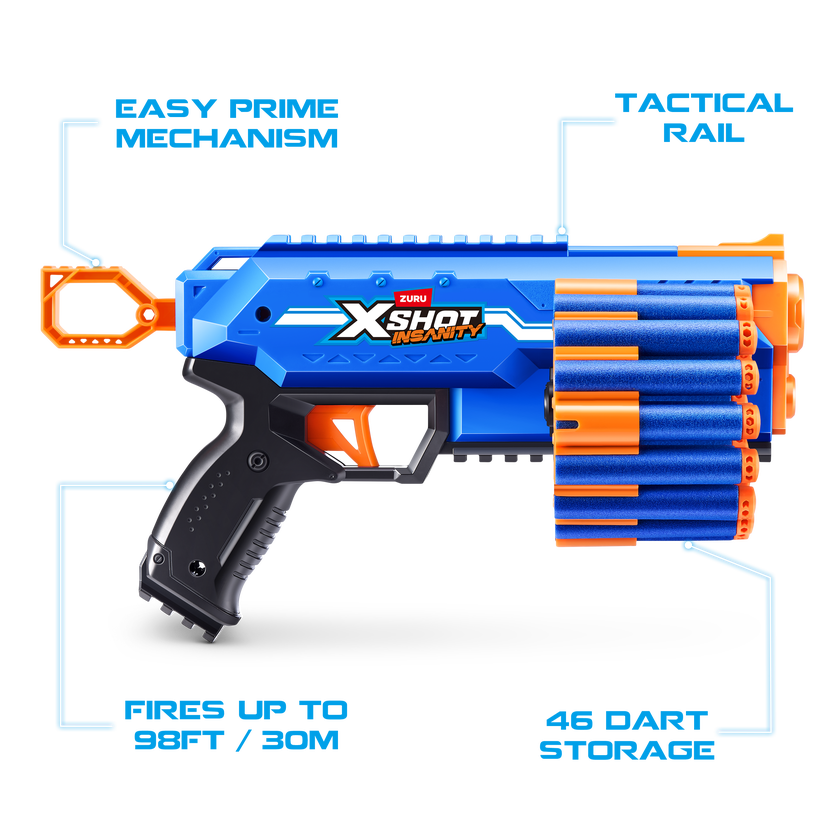 XSHOT Insanity Manic Blaster med 24 pilar