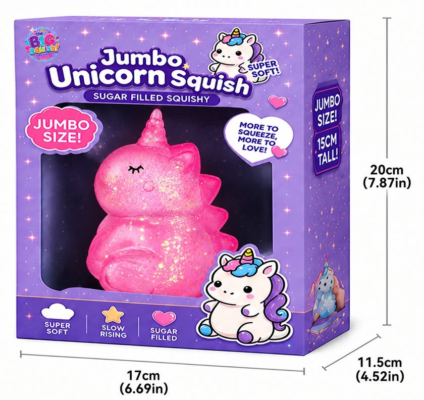 Big Squish Jumbo Enhörning Squish