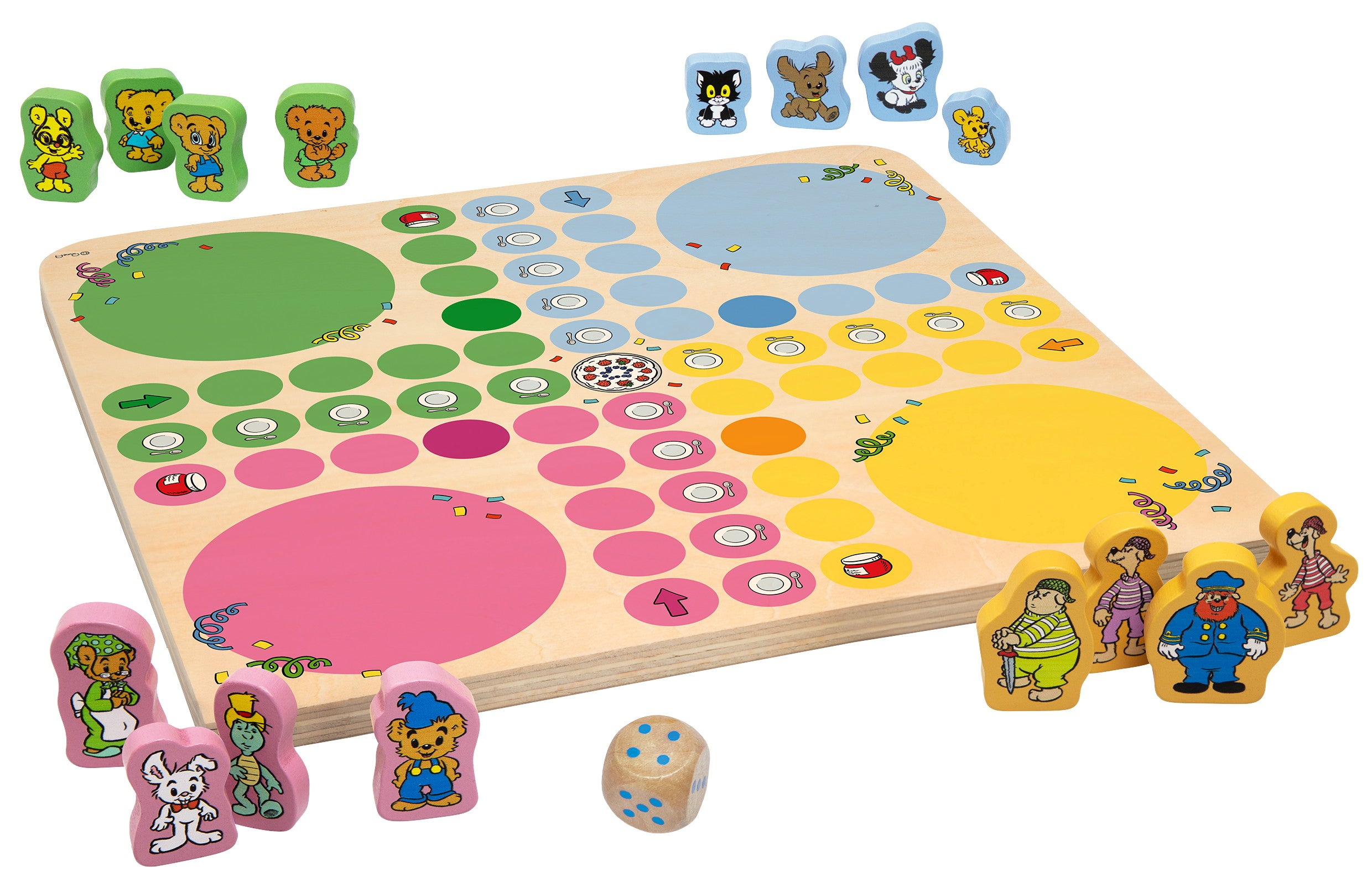 Bamse Fia-spel med träbrickor