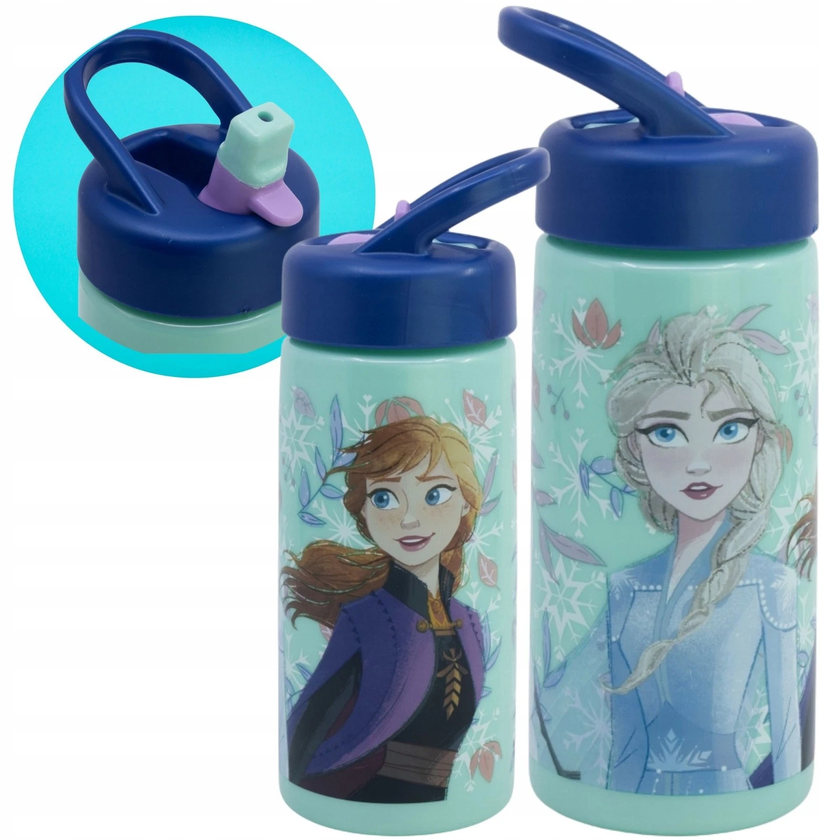 FROZEN, Vattenflaska med sugrör, 420ml