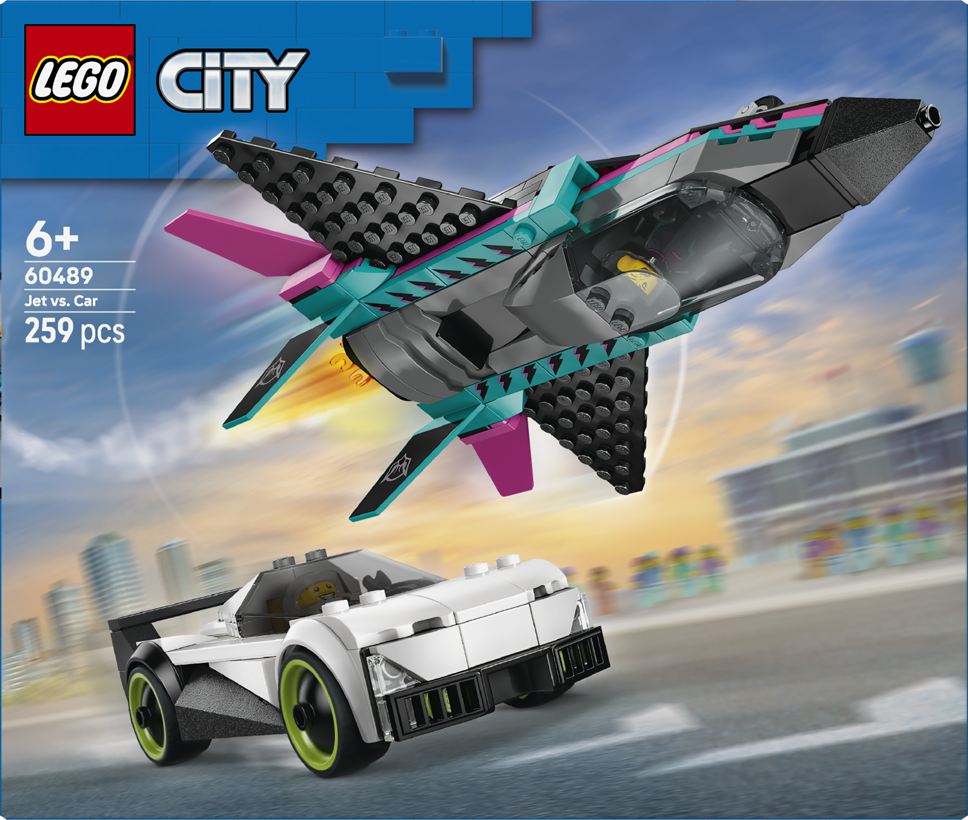LEGO® City Jetplan mot bil – Lekset med leksaksbil och jetplan – 60489