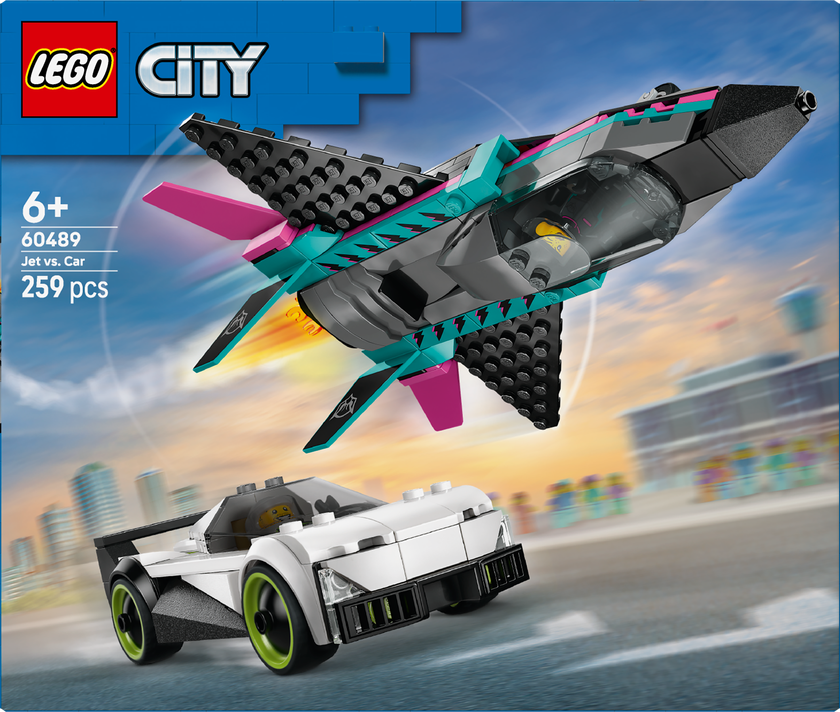LEGO® City Jetplan mot bil – Lekset med leksaksbil och jetplan – 60489