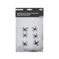 Halloween, Spider Web 100 G, White And 6 Spiders