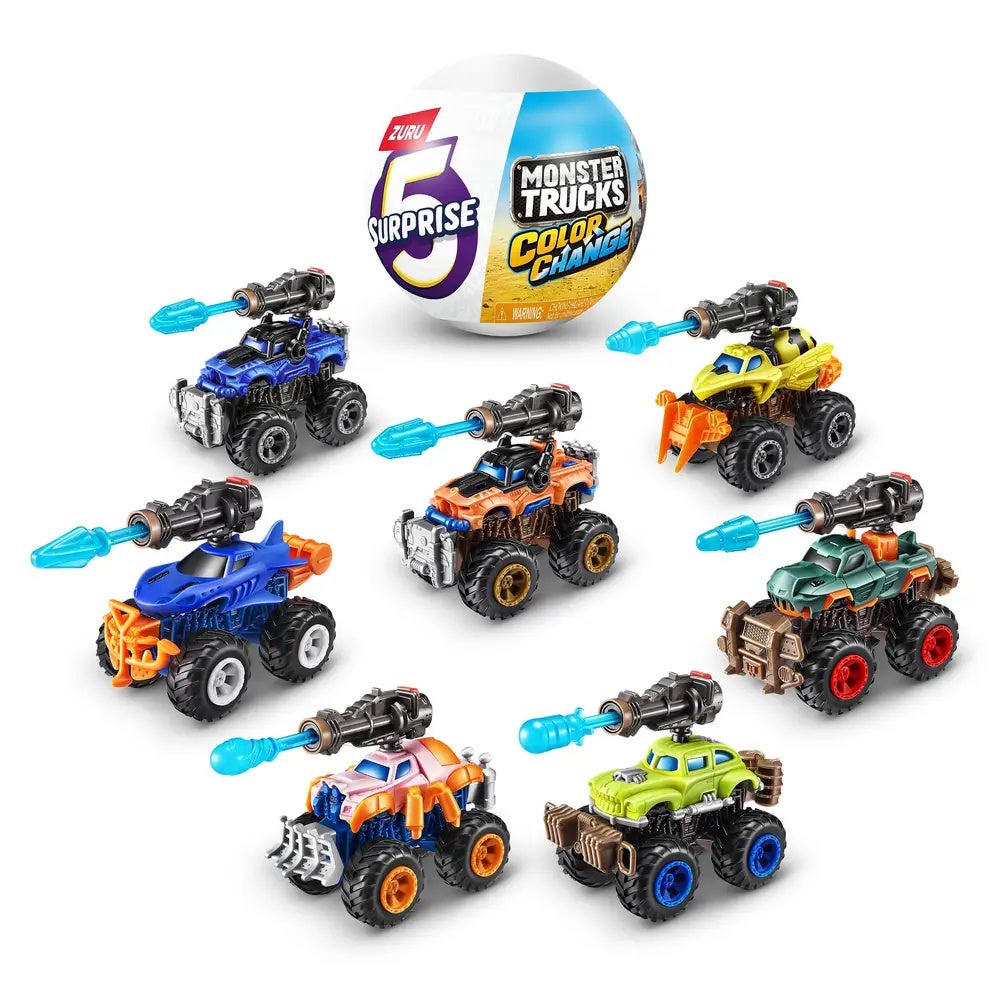 5 Surprise Monster Trucks Color Change – ZURU