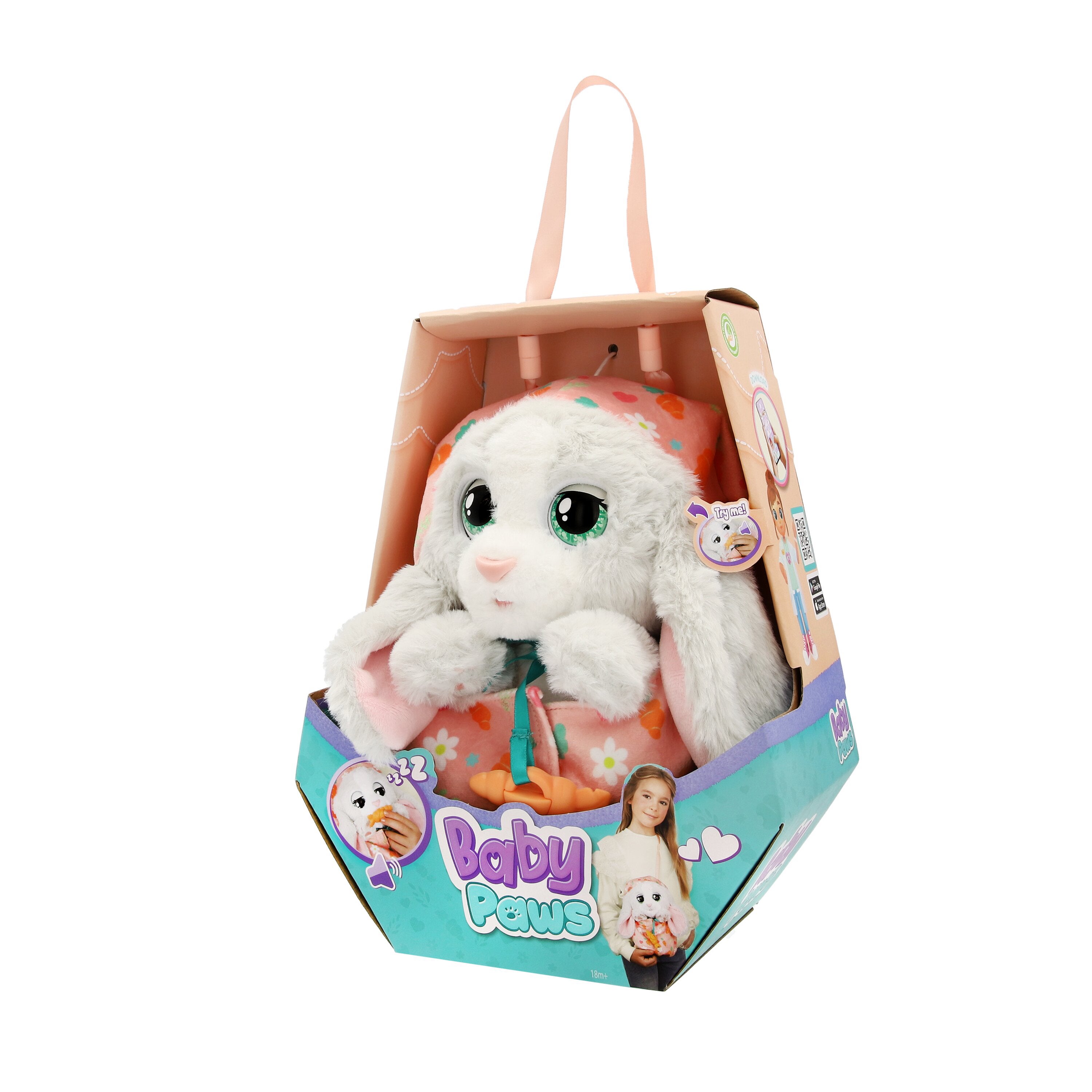 Baby Paws Bunny gosedjur med ljud och napp