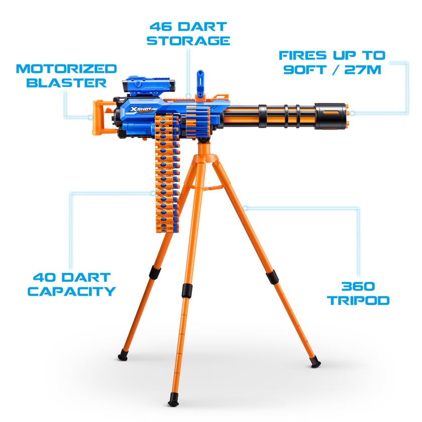 XSHOT Insanity Motorized Rage Fire Gatlin Gun with tripod