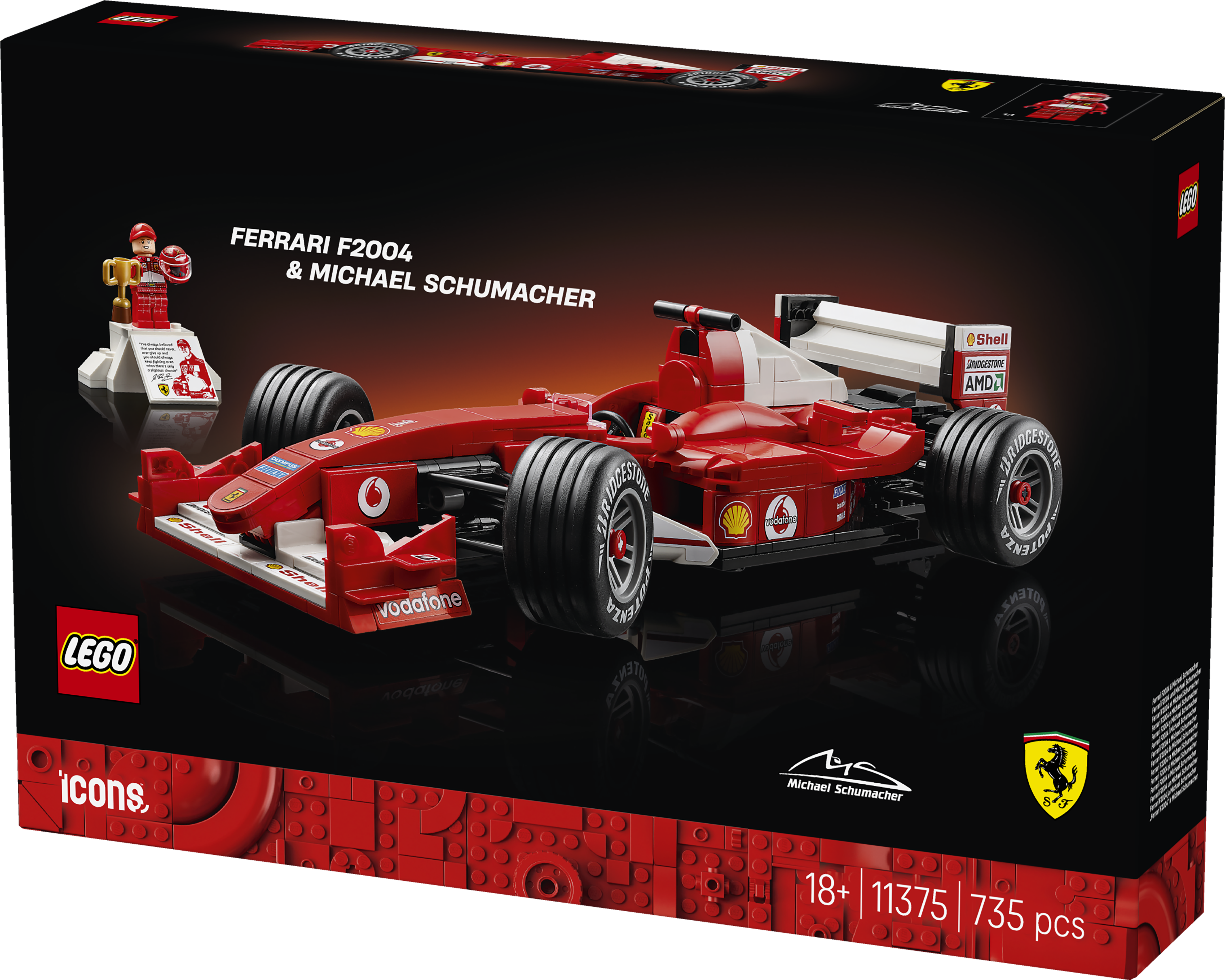 LEGO® Icons Ferrari F2004 & Michael Schumacher Modellbil 11375