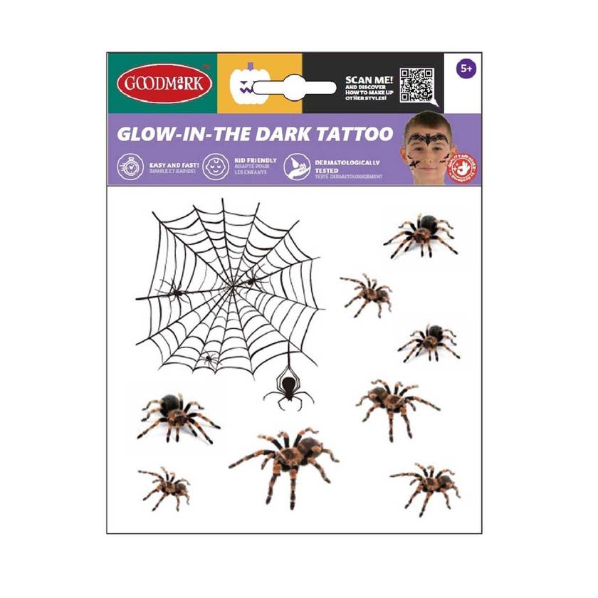 Halloween, Spider Tattoo Glow In The Dark