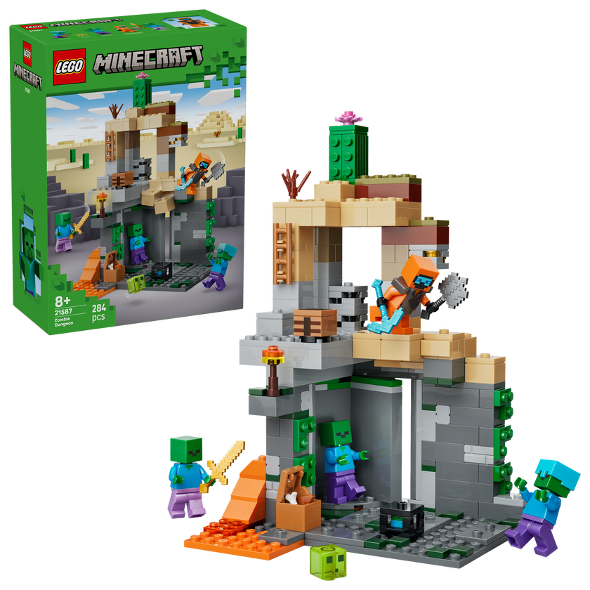 LEGO® Minecraft® Zombiehåla Byggleksak med speltema 21587